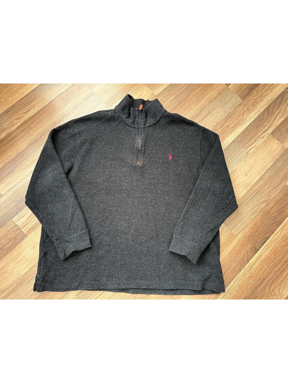 Polo Ralph Lauren Quarter Zip Pullover Men's 1XB Big Gray Cotton Sweater Pony
